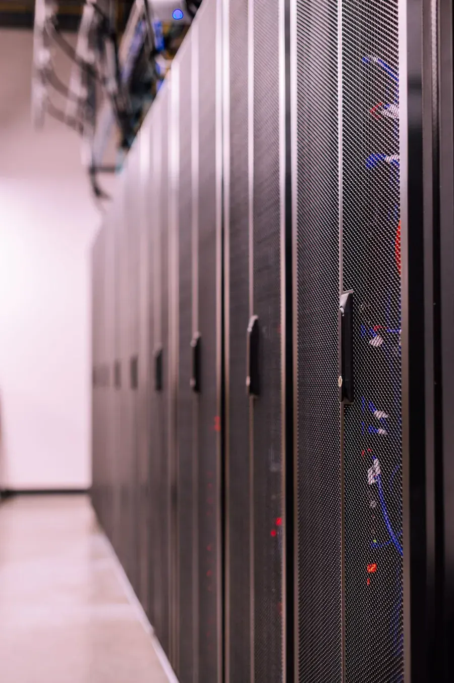 Rows of servers humming in a data centre, the building behind every instant answer.